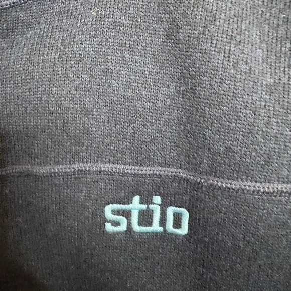 Stio Wilcox Fleece Full Zip Vest Blue Mens Eco-Poly Pockets Gorpcore Logo - Picture 2 of 3